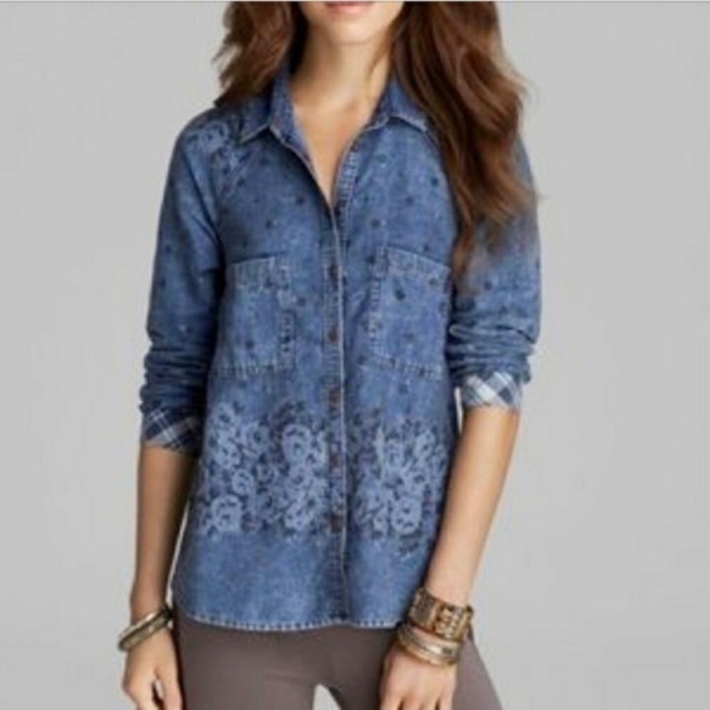 Free People 'Dottie Over You' Chambray Button Up